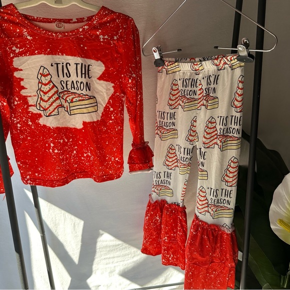 Amazon Christmas Holiday Tree Boutique Flare Bottom Set / Size 130 (6/7) - Picture 4 of 4
